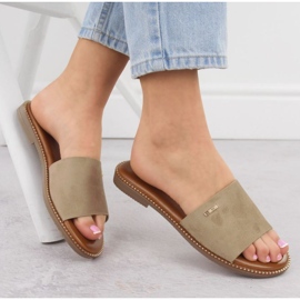 Slippers pour femmes Big Star RR274619 beige 2