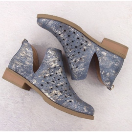 M.Daszyński Bottes en cuir des femmes M. Daszyński SA62-102 bleu 6