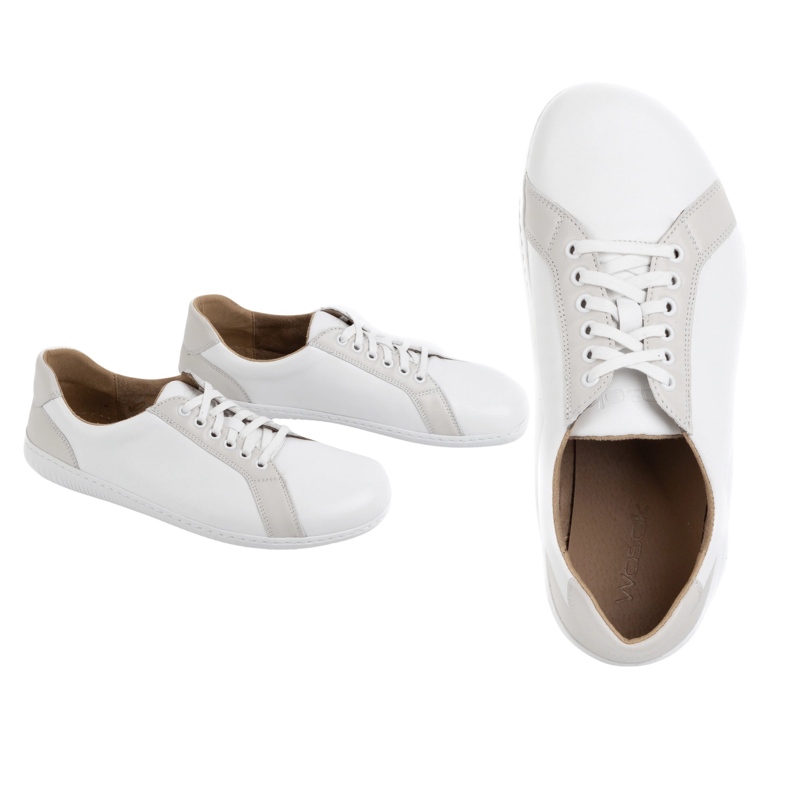 WASAK Chaussures en cuir minimaliste pour hommes aux pieds nus 0741W blanc 1
