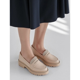 Mocassins beige diamants des femmes 1