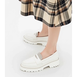 Mocassins blancs diamants pour femmes 1