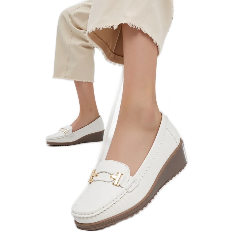 Mocassins blancs en velora pour femmes blanche 2