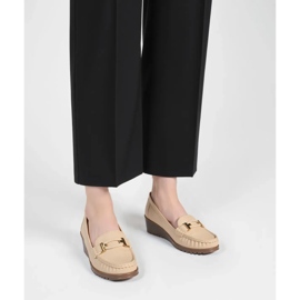 Mocassins beiges velora féminins 1