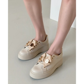 Les baskets féminines chargés beige 1