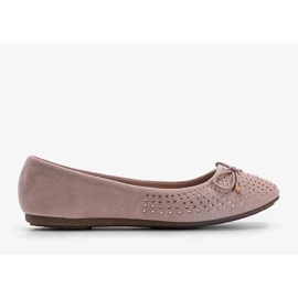 D/GMR Ballerines en daim rose avec zircone cubique Larissa 1