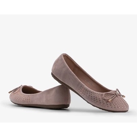 D/GMR Ballerines en daim rose avec zircone cubique Larissa 5