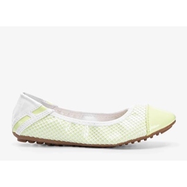 D/GMR Ballerines laquées pastel vert Debbie's blanc 1