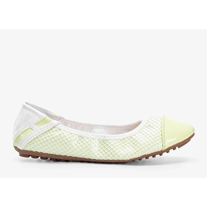 D/GMR Ballerines laquées pastel vert Debbie's blanc 1