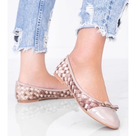 D/GMR Ballerines beiges à motif Broadway tressé 3