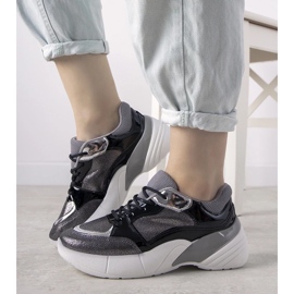 D/GMR Baskets noires à semelle haute Rude argent 1