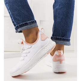D/GMR Chaussures de sport Lenna blanches et roses 2