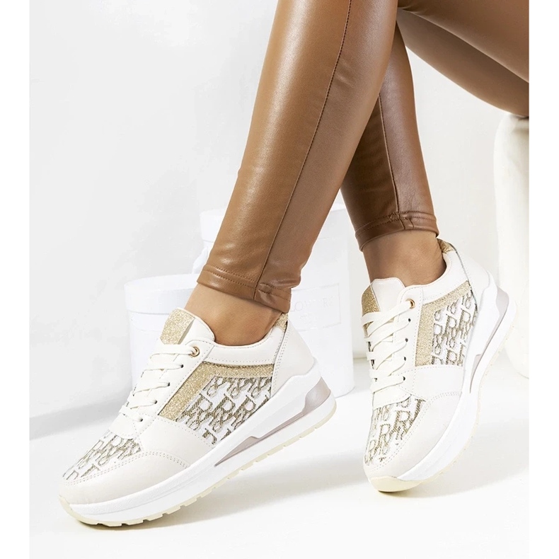D/GMR Sneakers de chaussures de sport beige sur une séance épaisse en dentelle -up Aloisia 1 D/GMR Sneakers de chaussures de sport beige sur une séance épaisse en dentelle -up Aloisia 1