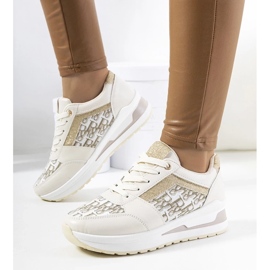 D/GMR Sneakers de chaussures de sport beige sur une séance épaisse en dentelle -up Aloisia 2 D/GMR Sneakers de chaussures de sport beige sur une séance épaisse en dentelle -up Aloisia 2