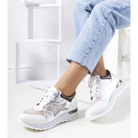 D/GMR Chaussures de sport métalliques blanches en dentelle -up baskets ouverts torres 2 D/GMR Chaussures de sport métalliques blanches en dentelle -up baskets ouverts torres 2