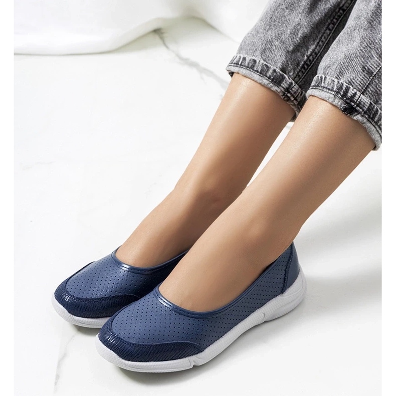 D/GMR Ballerines en cuir bleu marine Mirjam 2