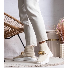 D/GMR Baskets beiges avec chaîne Taryn 2 D/GMR Baskets beiges avec chaîne Taryn 2