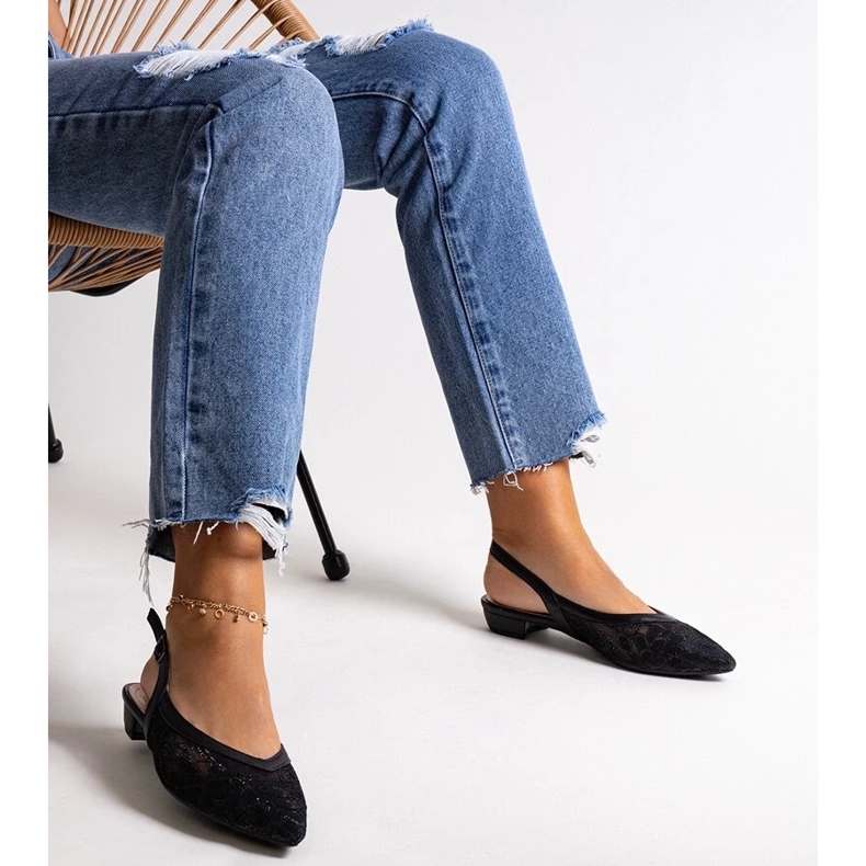 D/GMR Ballerines en dentelle noire Marlioz 1