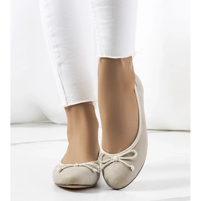 D/GMR Ballerines femme beiges de Villers 1