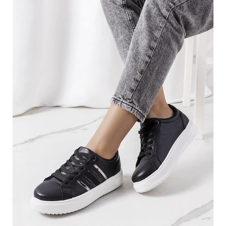 D/GMR Baskets noires sur la plateforme Goldsmi le noir 1