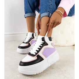D/GMR Baskets montantes Zetta noires et violettes le noir 1