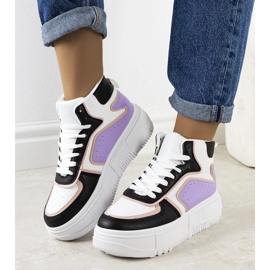 D/GMR Baskets montantes Zetta noires et violettes le noir 2