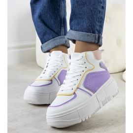 D/GMR Baskets montantes blanches et violettes Zetta 1