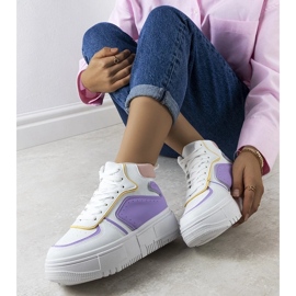 D/GMR Baskets montantes blanches et violettes Zetta 2