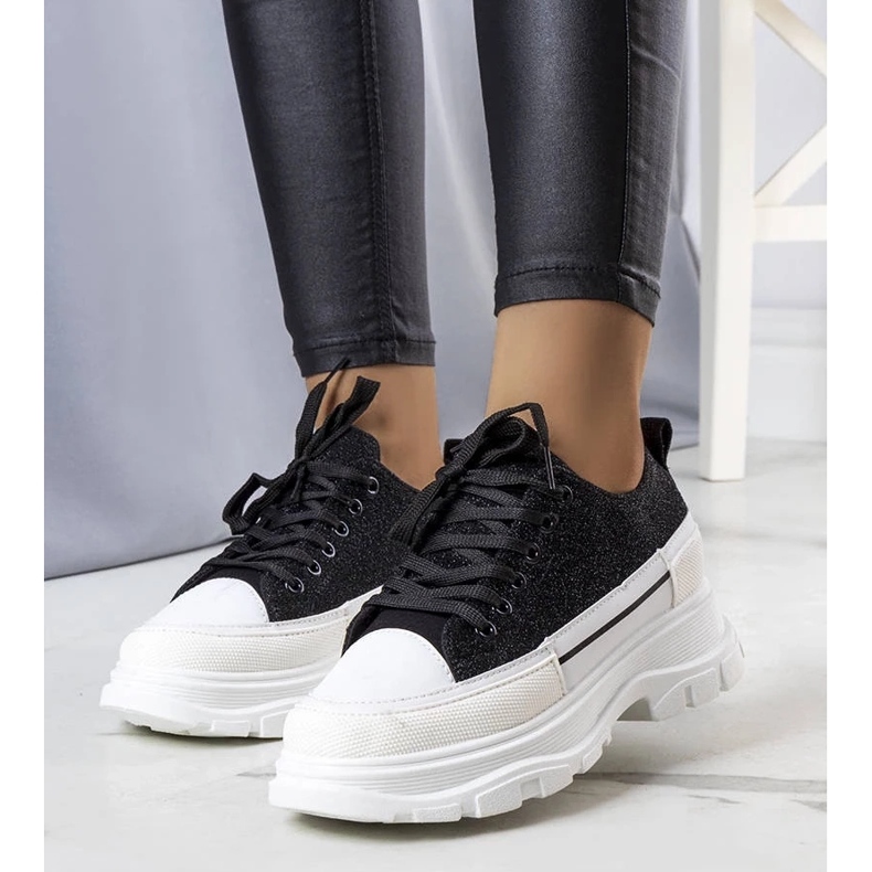 D/GMR Baskets noires à semelles hautes Callani le noir 1