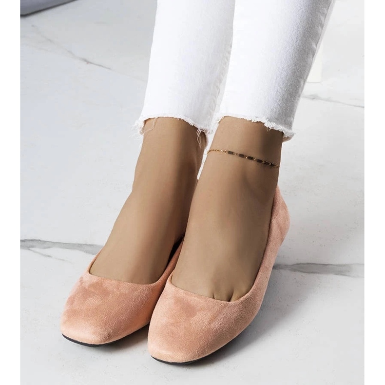 D/GMR Ballerines en daim rose Jules 2