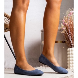 D/GMR Ballerines en éco-daim bleu marine Jules 1
