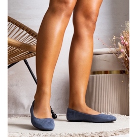 D/GMR Ballerines en éco-daim bleu marine Jules 3