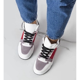 D/GMR Baskets montantes blanches et rouges Elizabeth 2