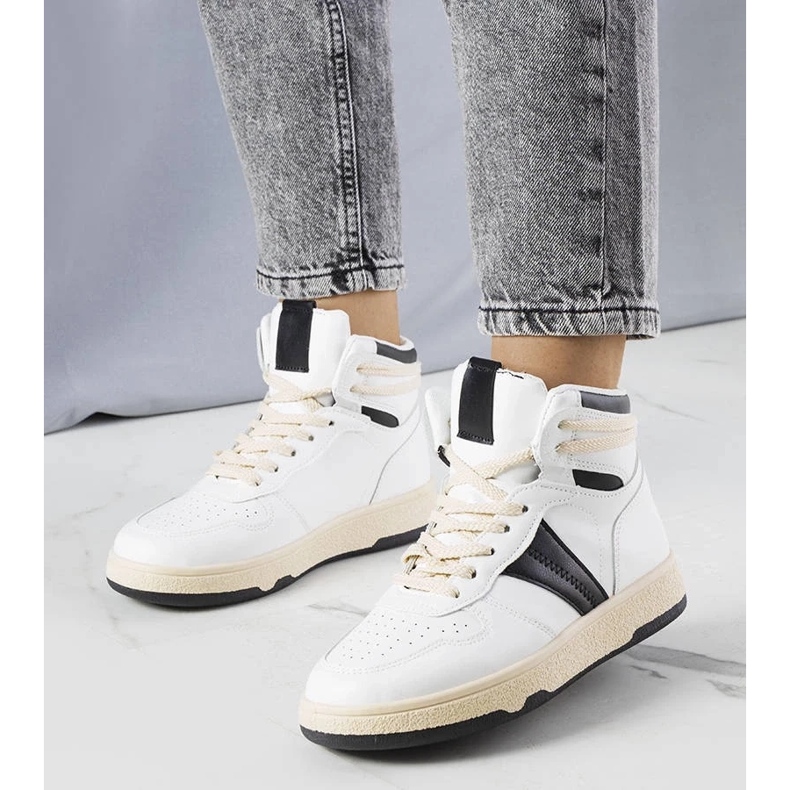 D/GMR Baskets montantes noires et blanches Robin 1