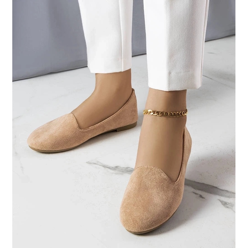 D/GMR Marion ballerines en éco-daim beige 1