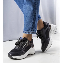 D/GMR Baskets compensées noires Stacey le noir 1