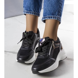 D/GMR Baskets compensées noires Stacey le noir 2