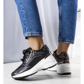 D/GMR Baskets compensées noires Stacey le noir 3