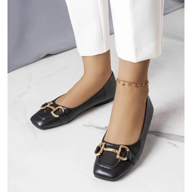 D/GMR Ballerines noires à ornements dorés Iris 2