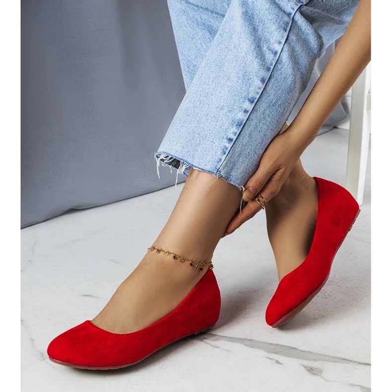 D/GMR Ballerines rouges à semelle compensée basse Sylvia 2