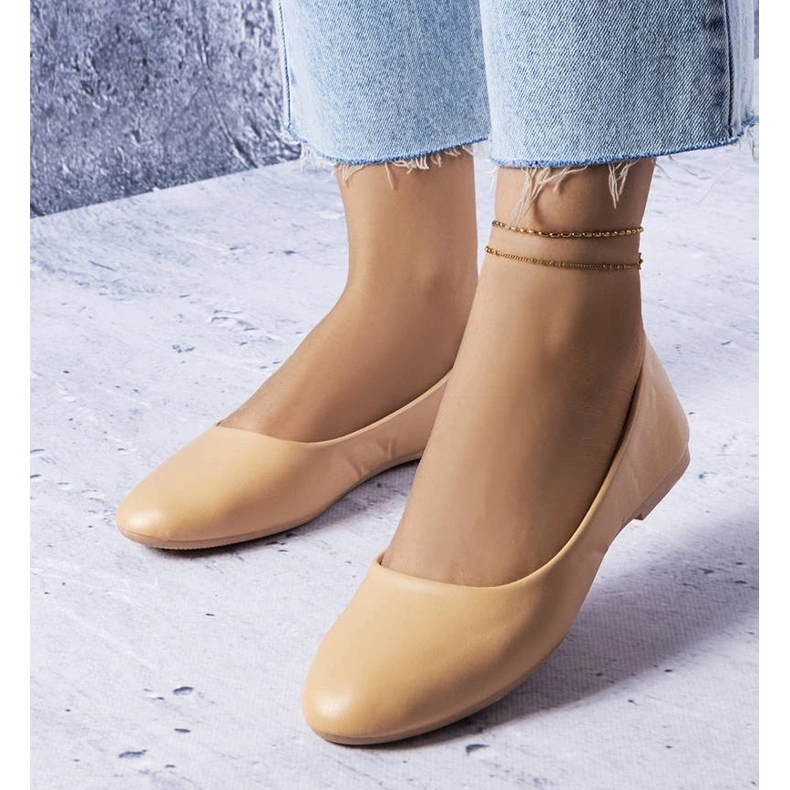 D/GMR Ballerines beiges à semelle intérieure en cuir Truchon 1