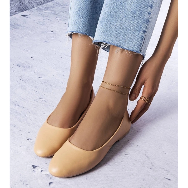 D/GMR Ballerines beiges à semelle intérieure en cuir Truchon 2