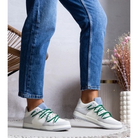 D/GMR Baskets grises baskets pour femmes avec cordes vertes arcobaleno 1