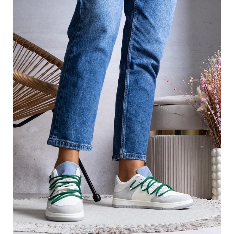 D/GMR Baskets grises baskets pour femmes avec cordes vertes arcobaleno 2