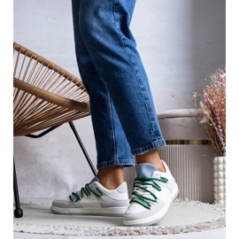 D/GMR Baskets grises baskets pour femmes avec cordes vertes arcobaleno 3