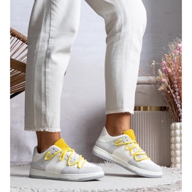 D/GMR Baskets grises baskets pour femmes avec cordes jaunes arcobaleno 1
