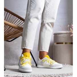 D/GMR Baskets grises baskets pour femmes avec cordes jaunes arcobaleno 2
