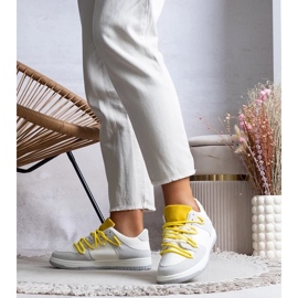 D/GMR Baskets grises baskets pour femmes avec cordes jaunes arcobaleno 3