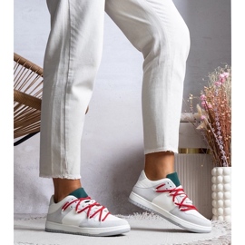 D/GMR Baskets grises baskets pour femmes avec lacets d'arcobalen rouges 1 D/GMR Baskets grises baskets pour femmes avec lacets d'arcobalen rouges 1