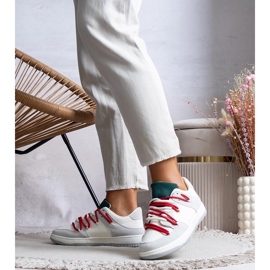 D/GMR Baskets grises baskets pour femmes avec lacets d'arcobalen rouges 2 D/GMR Baskets grises baskets pour femmes avec lacets d'arcobalen rouges 2