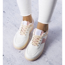 D/GMR Baskets blanches et roses pour femmes de Marcella 2 D/GMR Baskets blanches et roses pour femmes de Marcella 2